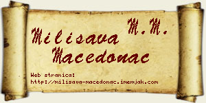 Milisava Macedonac vizit kartica